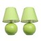 Simple Designs Mini Ceramic Globe Table Lamp 2 Pack Set, Green